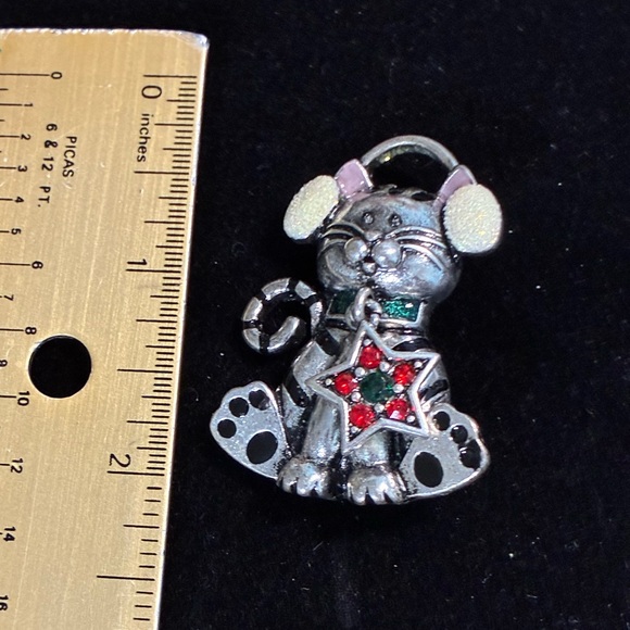 Vintage NWOT Cat In Earmuffs Brooch – 1990s - Picture 4 of 9